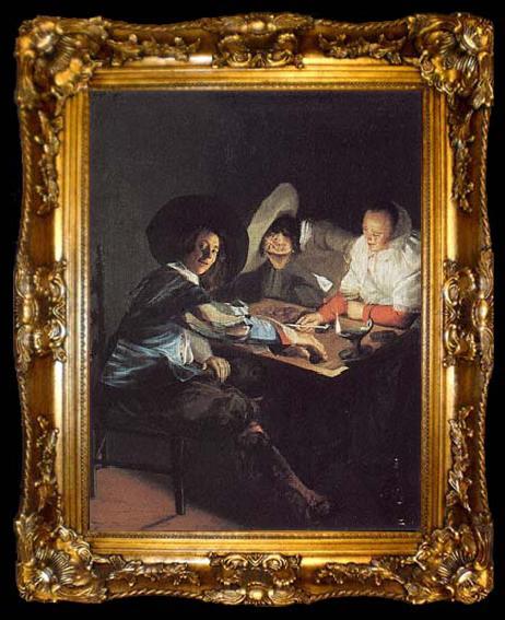 framed  Judith leyster A Game of Tric Trac, ta009-2